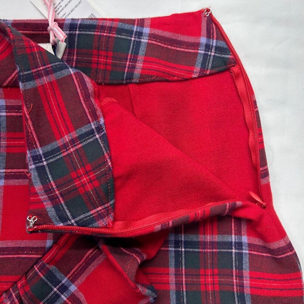 Vineyard Vines Nantucket Lurex Tartan Red Ruffle Skirt NWT Size 00 - Picture 5 of 15